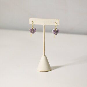 "Rainbow Love" Aura Amethyst Heart shaped earrings